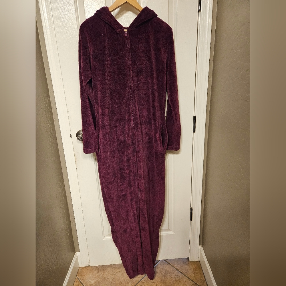 Purple Dinosaur Pajamas Fuzzy Footless One Piece Large